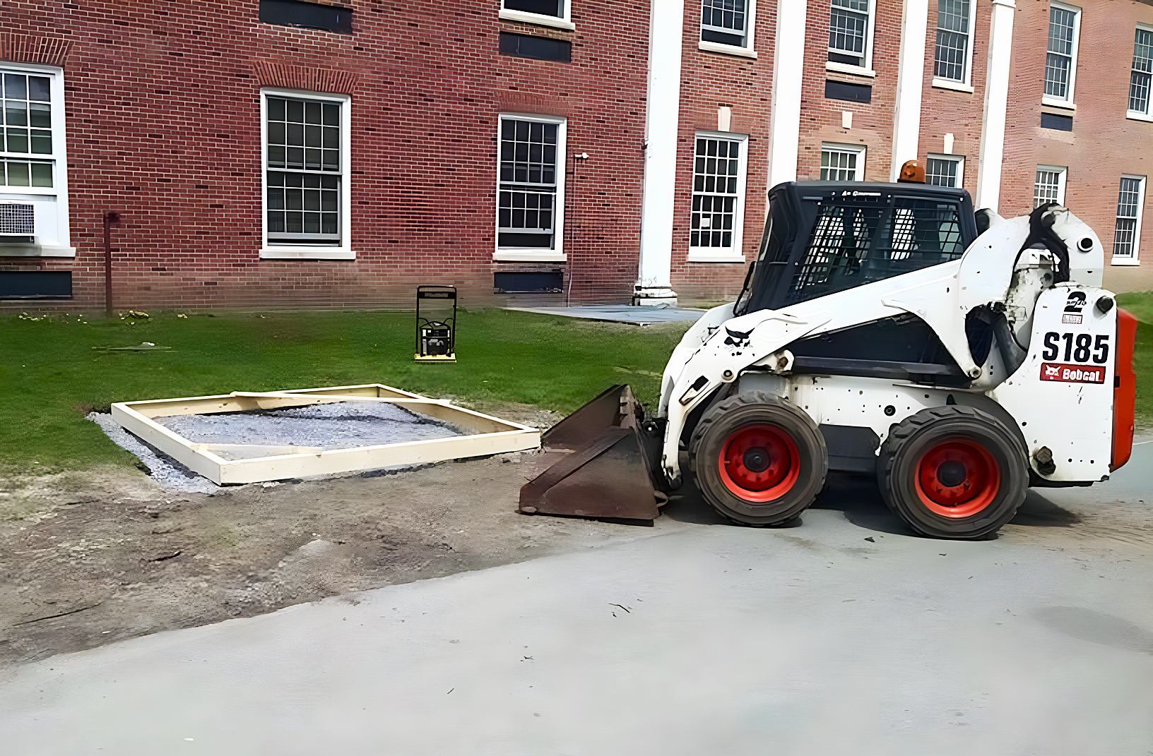 SUNY Potsdam Physical Plant laying the cement foundation